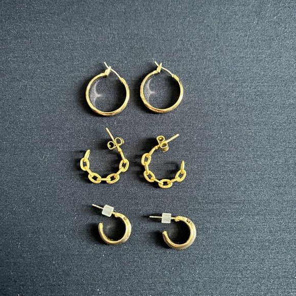 Gold Hoop Earring Set - Picture 1 of 3